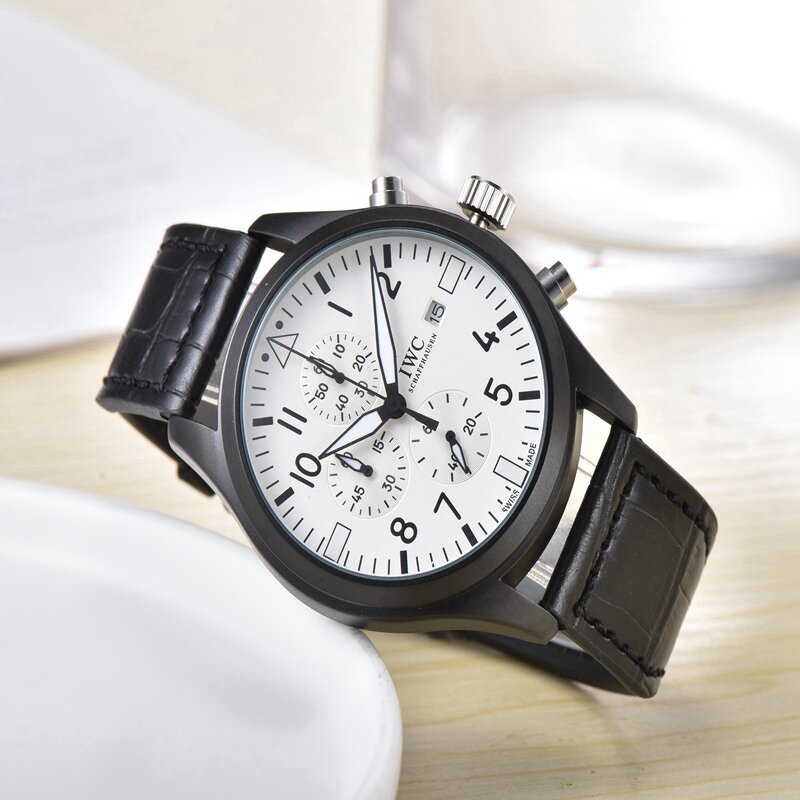 IWC-роскошные мужские Бизнес Кварцевые часы для мужчин и женщин Топ бренд наручные часы хронограф секундомер часы Мода 7554