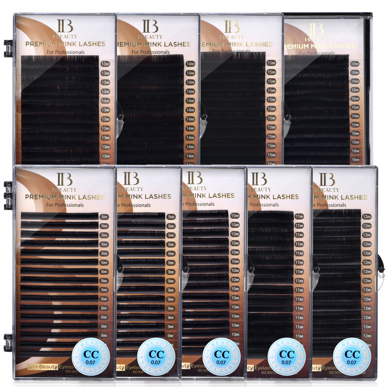I Beauty – Extensions de Cils CC SS D Curl en Vrai Vison Premium, 7 à 16 mm, Nouveau Produit de Volume, Origine Coréenne