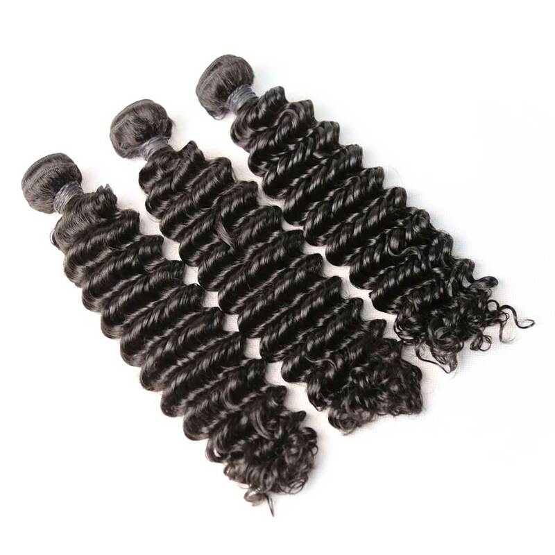 Mechones de cabello humano ondulado profundo, extensiones de cabello malayo rizado, 1/3/4 piezas, 40 pulgadas