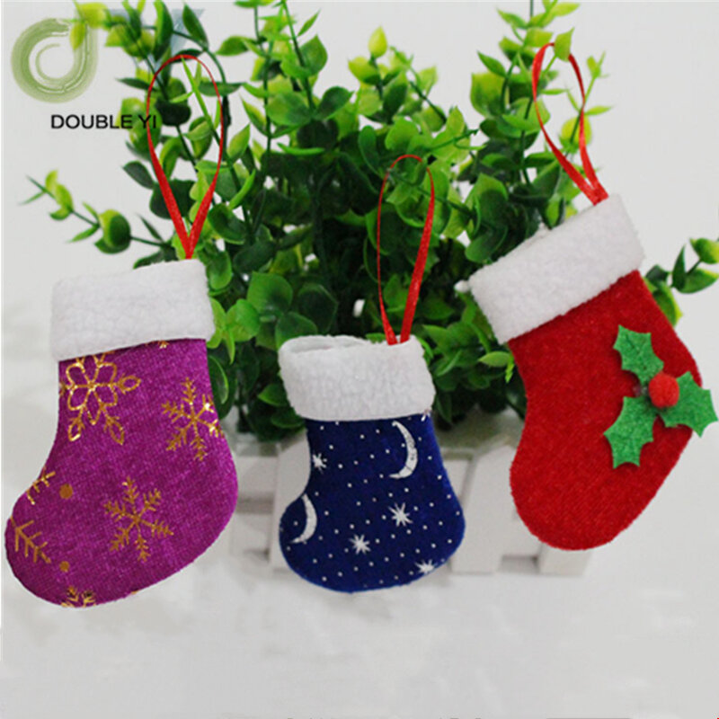 Colgante de calcetín navideño, bolsa de regalo de Navidad, accesorios de decoración, adornos