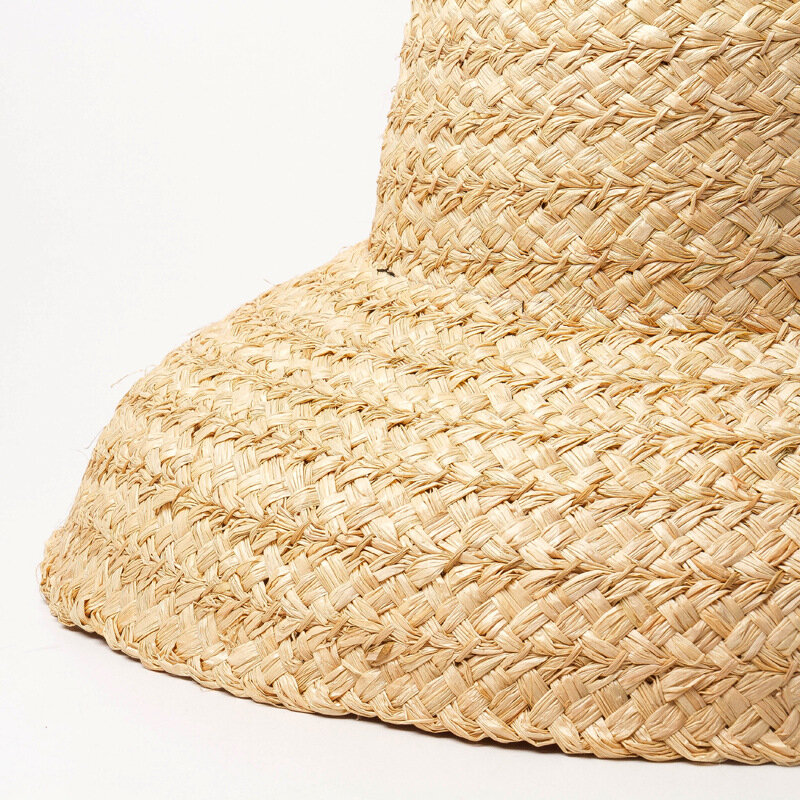 Phụ Nữ Rộng Vành Raffia Nón Nữ Đi Nghỉ Mũ Đi Biển Đầu Dẹt Mũ Rơm Mùa Hè Hat Nữ UV Nón bán Buôn