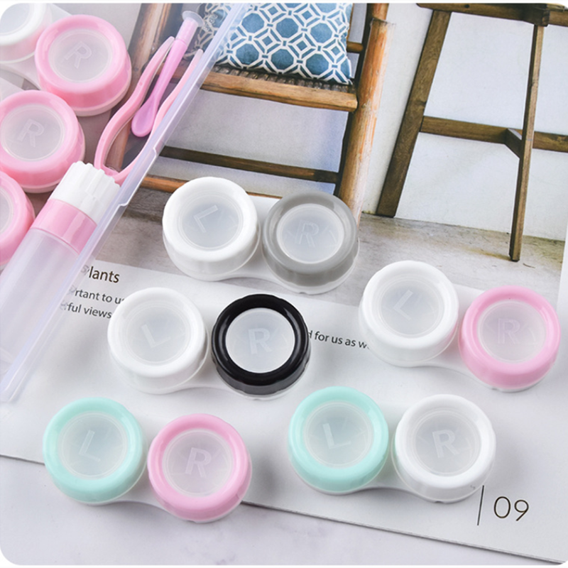 5 pares de contato lente caso recipiente eyecontacts viagem portátil lente contato caso leakproof kit titular caixa armazenamento fácil transportar