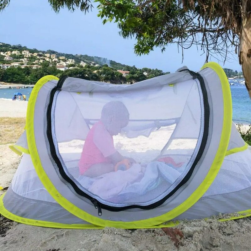 خيمة شاطئ للأطفال خيمة للحماية من أشعة الشمس خيمة محمولة للسفر والرضع ومآوي واقية من الشمس قابلة للطي للاستخدام خارج المنزل ومظلة للأطفال