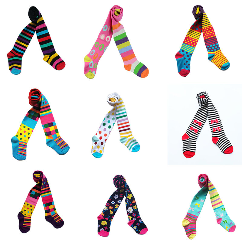 2-12  Years Spring Autumn Children Striped Tights  Baby Girl Pantyhose Cotton Knitted  Kids Stocking Baby Cute Tights