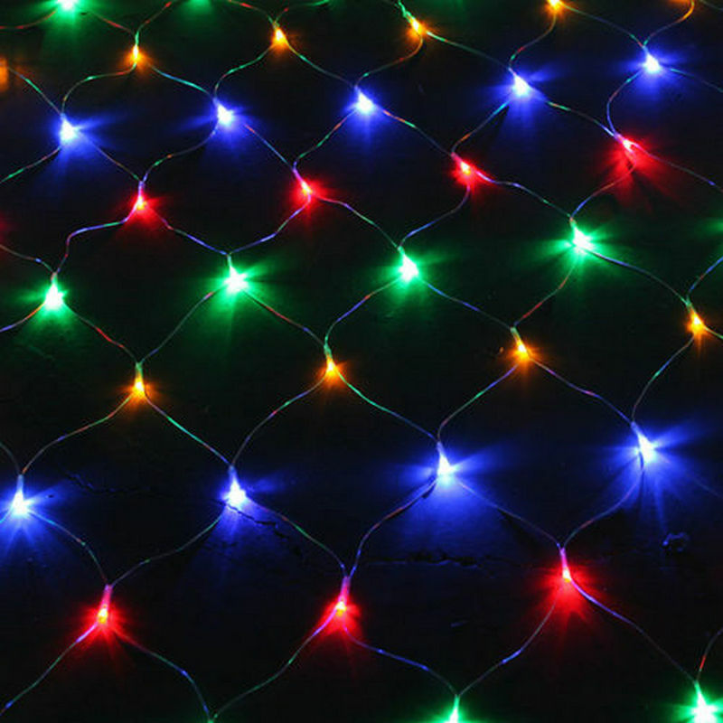 LEDカーテンライト,2m x 2m,144ダイオード,妖精,クリスマス,結婚式,パーティー,木の装飾,オプションの4色