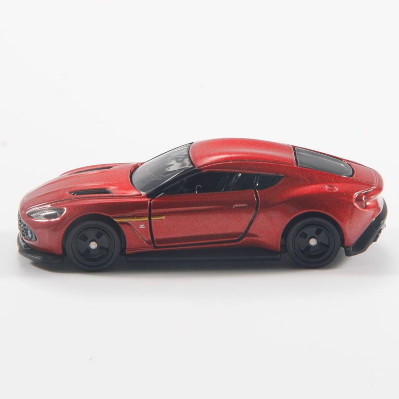 Takara Tomy Tomica 10 Aston Martin Vanquish Zagato Red Metal Diecast kendaraan Model mobil mainan baru dalam kotak