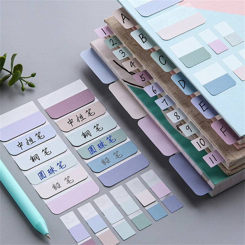 10 blätter Morandi Farbe Index Aufkleber Selbst Klebe Kategorisiert Label Marker Papier Für Tagebuch Agenda Planer Aufkleber Beschreibbare