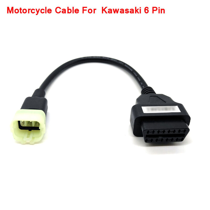 Cable de diagnóstico OBD para motocicleta, conector adaptador de 6 -16 pines para Kawasaki