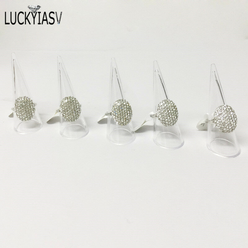 Plastic Triangle Jewelry Display Stand Mini Acrílico Anel de Dedo Cônico Armazenamento de Jóias, Atacado, 1 5 10 20 Pcs por lote