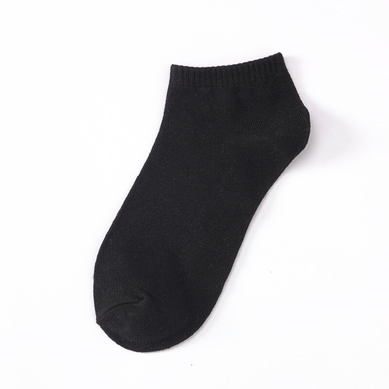 Men's Cotton Solid Color Breathable Socks Fashion Boat Shallow Sweat-absorbent For Europe And America Plus Size 44-48