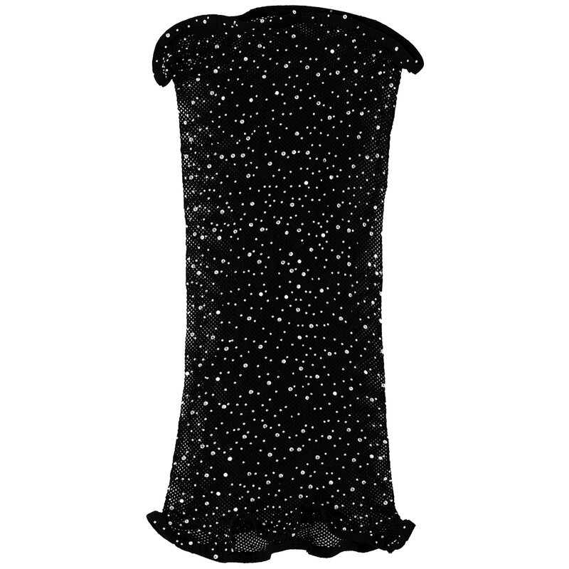 Женская Блестящая облегающая мини-юбка Стразы, прозрачная сетчатая сексуальная юбка, Одежда для пляжа, танцевальный костюм, клубная одежда