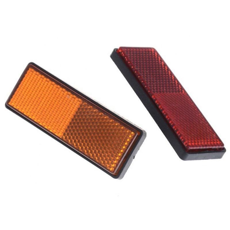 2Pcs Rectangle Round Reflective Strips Car Motorcycle Bike Caravan Lorry Screw On Safety Reflector Car Accessories