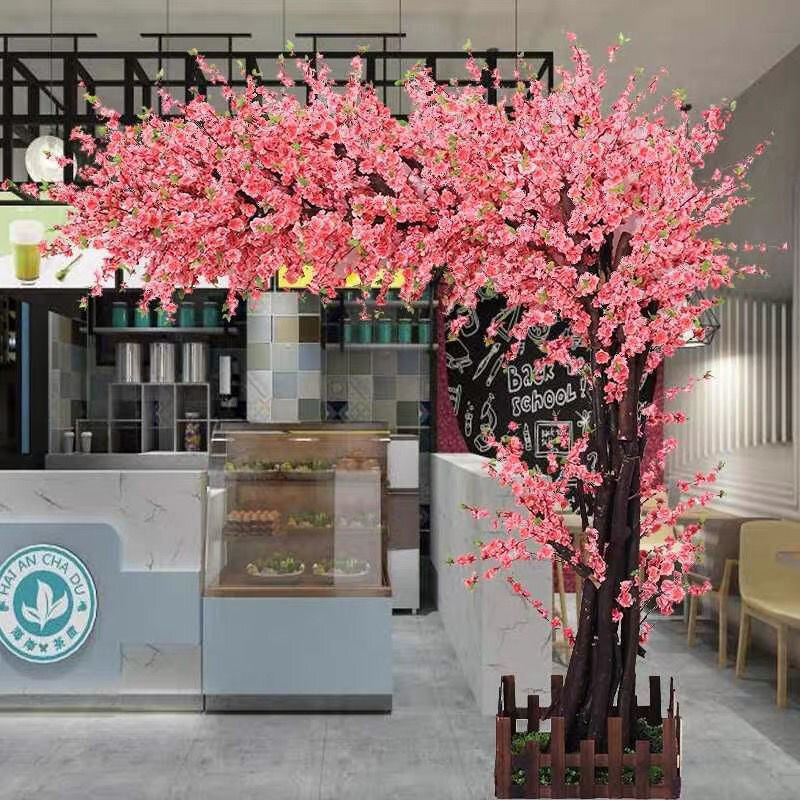 인공 벚꽃 나무 시뮬레이션 식물 웨딩 파티 축제 장식 가짜 복숭아 나무 호텔 무대 야외 정원 장식