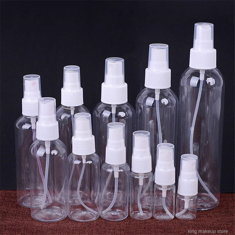 Botella portátil de viaje con pulverizador, envase vacío de muestra, atomizador, Alcohol 2, 10ml, 20ml, 50ml, 100ml, 50 Uds., 100 Uds.