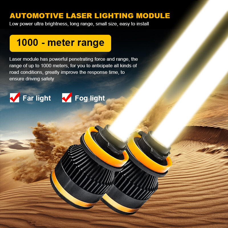 Luz LED antiniebla para coche H7 H11 HB3 HB4, foco láser H8 H9, luz de trabajo 6000K, foco LED para motocicleta, todoterreno