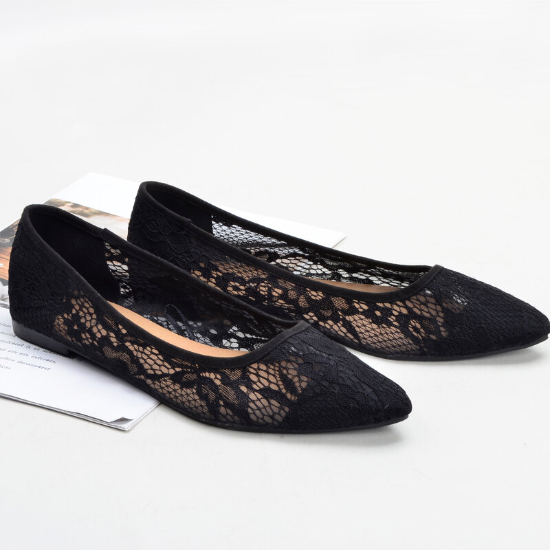 Phụ Nữ Flat Autum Mùa Hè Nữ Cho Nữ Mềm Mại Thoải Mái Thoáng Khí Đen Mũi Nhọn Vintage Giày Thường Cho Người Phụ Nữ 2021