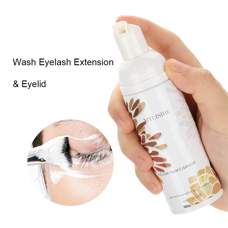 Alta qualidade 60ml cílios shampoo limpeza suave cílios/enxerto extensão cílios mousse espuma pro cílios cleaner