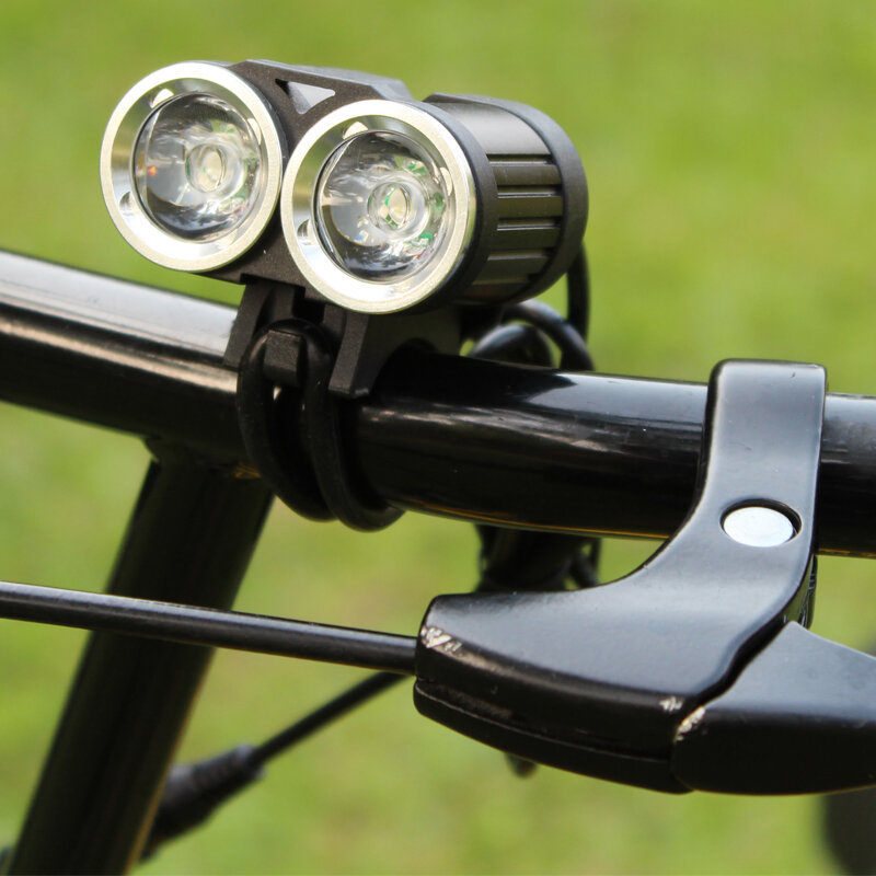 2400LM 2x XML T6 LED torcia per bici luce per bicicletta fari impermeabili lampada ricaricabile DC ciclismo