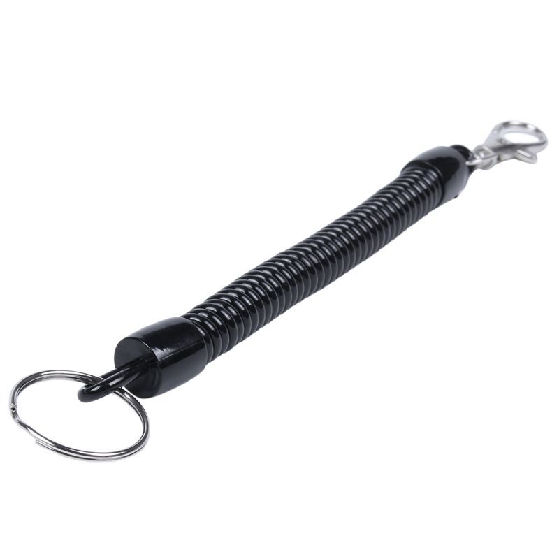 Черный пружинный эластичный шнур с застежкой-лобстером ремешок брелок