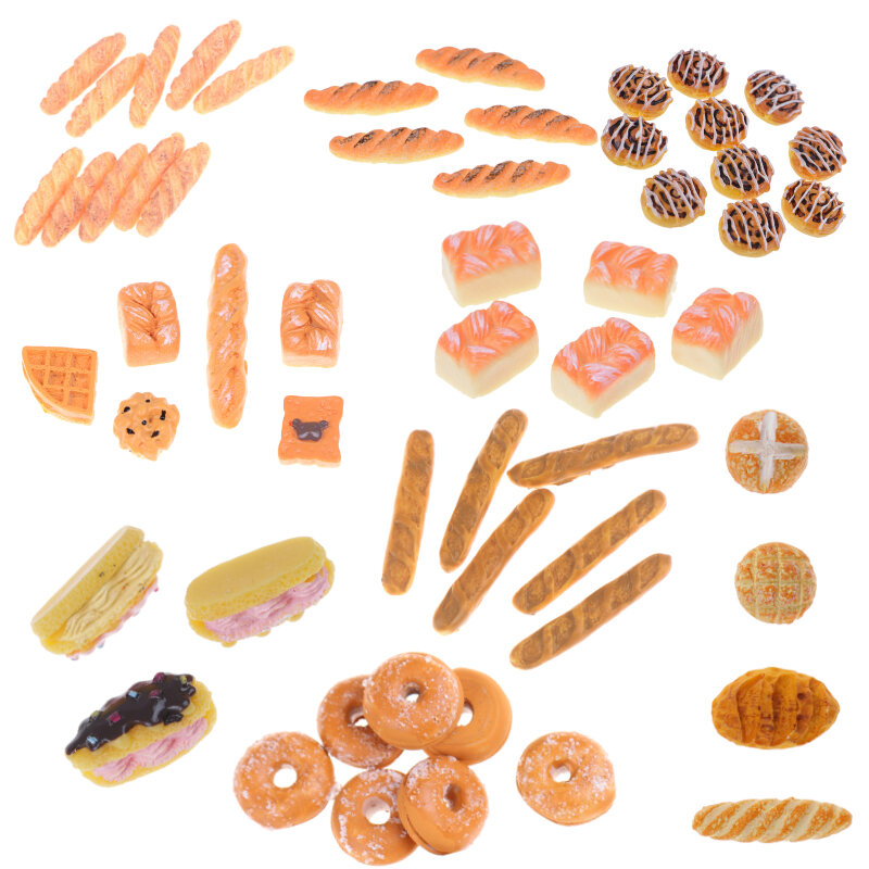 Casa de muñecas en miniatura 1:12, herramienta de comida, pan tostado, hot dog con cesta, comedor, panadería, pastelería, cocina, juguete de juego de simulación