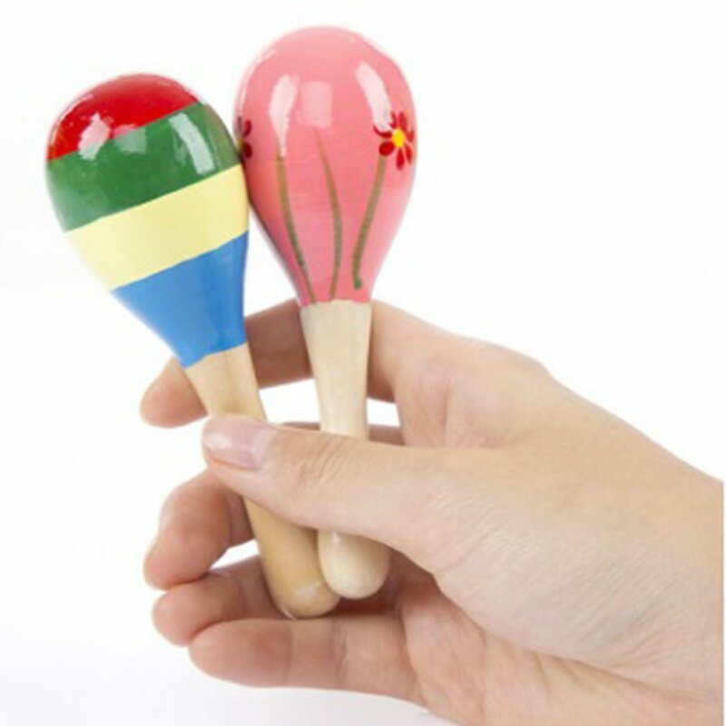Baby Toys Wooden Rattle Cute Mini Sand Hammer Maracas Musical Instrument Toys Kids Gifts