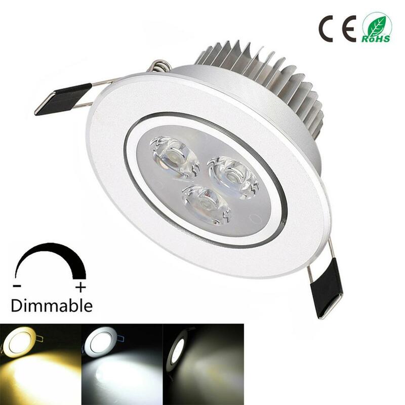 6W Dimmable LED Recessed Ceiling Down Light Cool Warm Natural White Lamp AC 220V 110V +Driver Downlight Spotlight for Home Hotel
