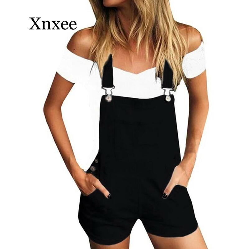 summer Women's Sleeveless Jumpsuit New Sexy Solid Color Loose Denim Bib Hole Summer Fashion Casual Party Daily Jeans Playsuits