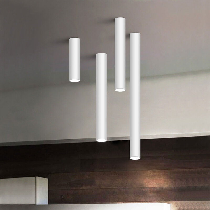 Lâmpada led de superfície regulável para decoração interna, tubo longo, luminária de teto com encaixe embutida