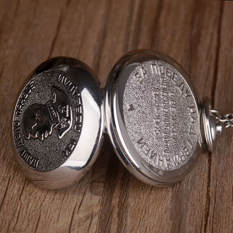 Kwarcowe zegarki kieszonkowe naszyjnik łańcuszek wisiorek srebrny kieszonkowy zegarki prezenty dla mężczyzn kobiet