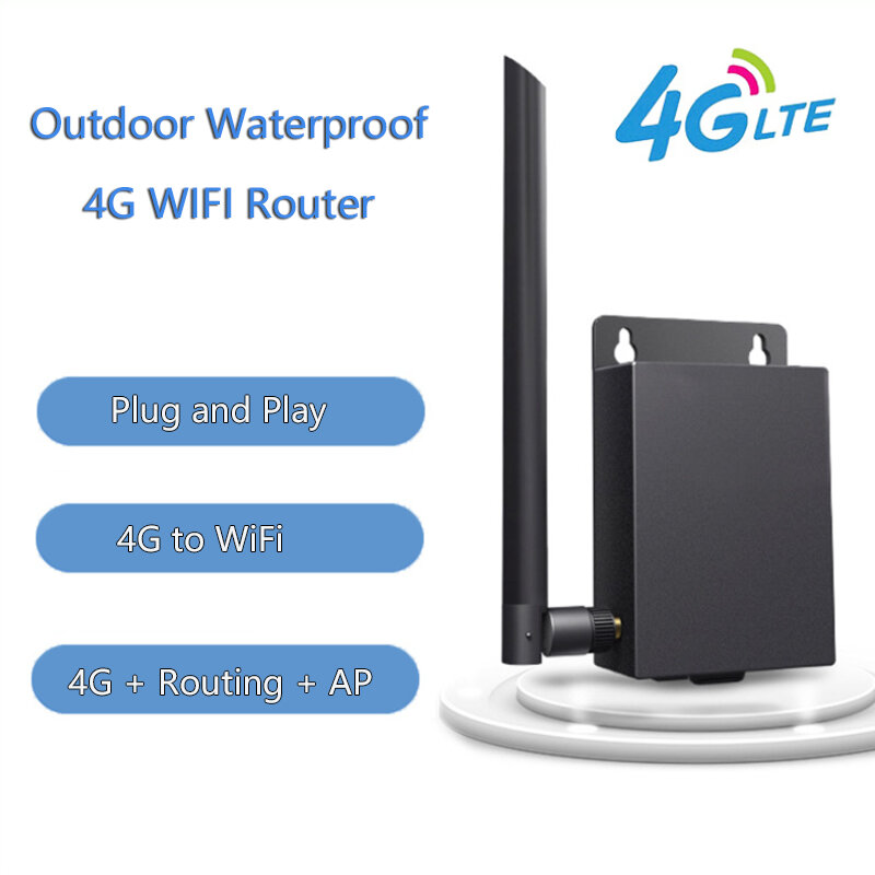 กลางแจ้ง4G LTE Wifi Router SIM ไร้สาย CPE 5dBi ติดตั้งเสาอากาศกันน้ำ Router สำหรับ IP Camara Up 15อุปกรณ์