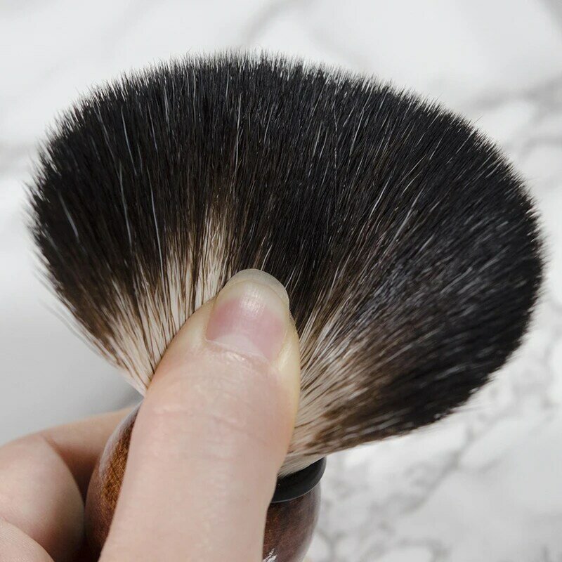 HAWARD pędzel do golenia dla mężczyzn rękojeść z drewna + włosy syntetyczne lub włosie szczotka do brody szczotka do golenia pędzel do golenia