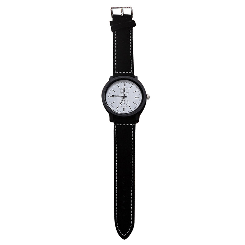 Men Women Sub-dial Decor Analog Faux Leather Band Quartz Wrist Watch Couple Gift New Men's and women's fashion quartz watches