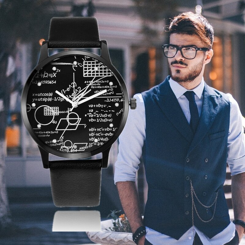 Miler Men Watches Fashion Geometric Mathematics Pattern Watch Casual Sports Watches Student Watch Relogio Masculino Montre Homme