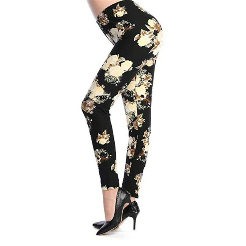 YSDNCHI эластичные леггинсы женщины с цветочным принтом брюки пуш-ап брюки для фитнеса модные эластичные сексуальные леггинсы