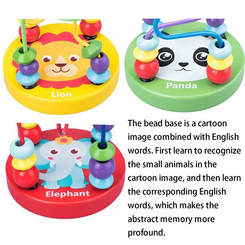 Heißer Montessori Educational Math Spielzeug Holz Mini Kreise Bead Draht Maze Achterbahn Abacus Puzzle Spielzeug Für Kinder Kinder Geschenk