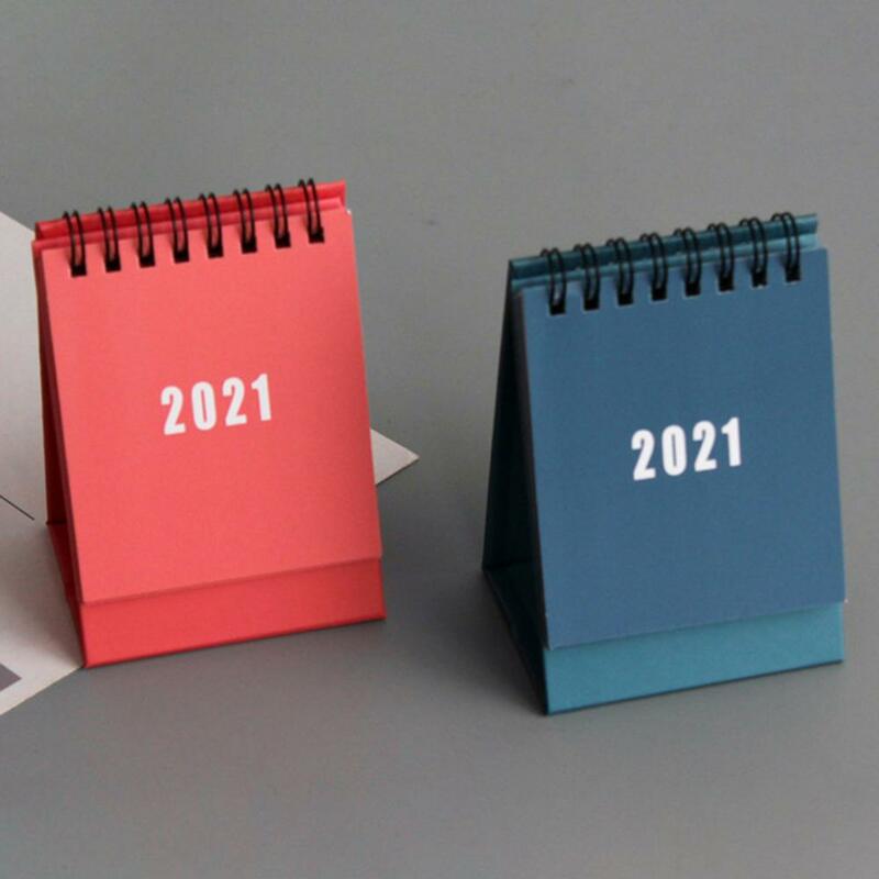 Portátil mini 2021 calendário de mesa escritório papel diário mensal agenda planejador material escolar
