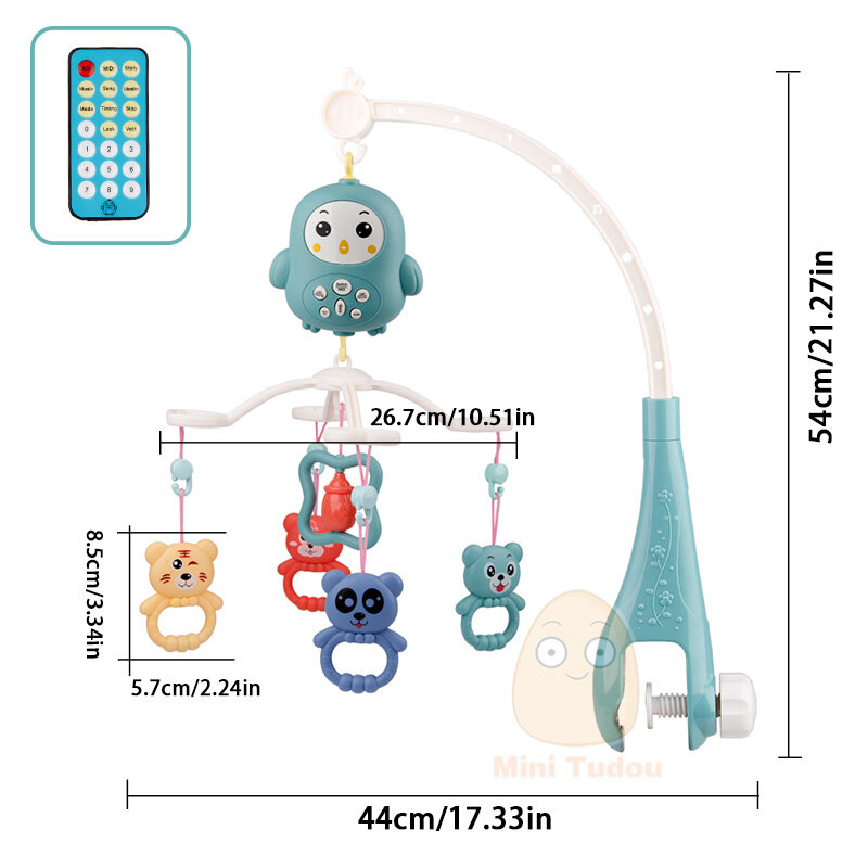 Baby Crib Mobiles Rattles Music Educational Toys Bed Bell Carousel For Cots Infant Baby Toy 0-12 Months For Newborns