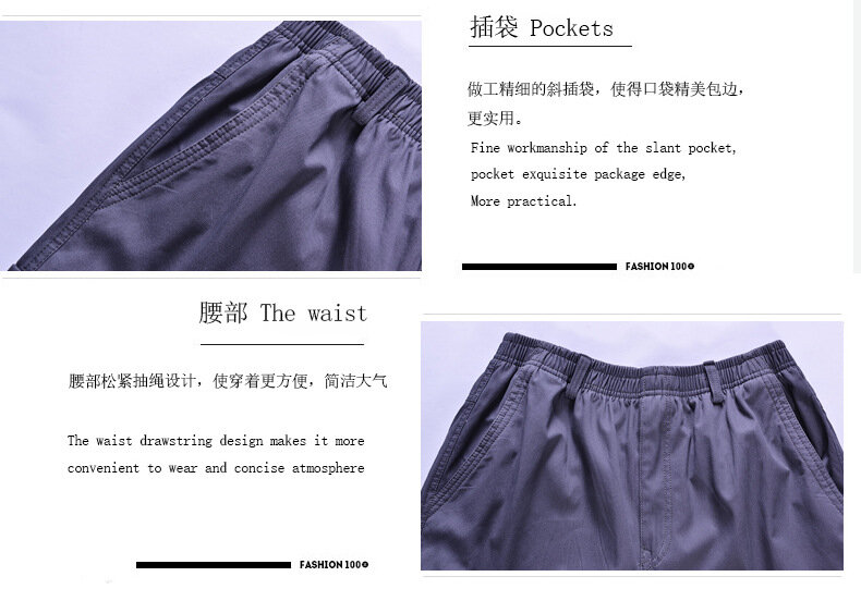 Pantalones informales de algodón para hombre, pantalón largo