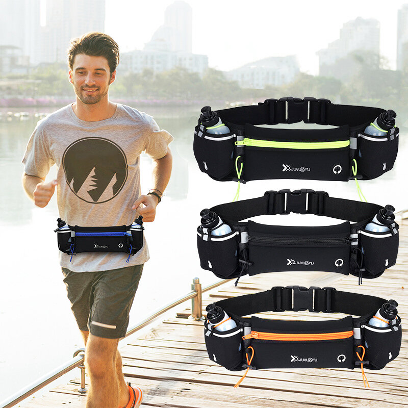 Outdoor Sports Unisex Marathon Running Waist Pack Fitness Multi-function Kettle Pouch Dual Pocket Close Mobile Phone Fanny Bag