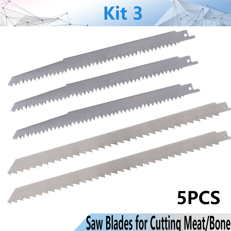 NEWONE 5 pièces lame de scie sabre/scie à main lame en acier inoxydable lame de coupe viande congelée/os lame de sabre universelle