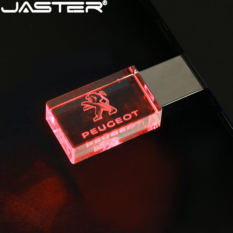 JASTER 자동차 크리스탈 메탈 USB 플래시 드라이브, 외부 저장 메모리 스틱, U 디스크, 4GB, 8GB, 16GB, 32GB, 64GB, 128GB