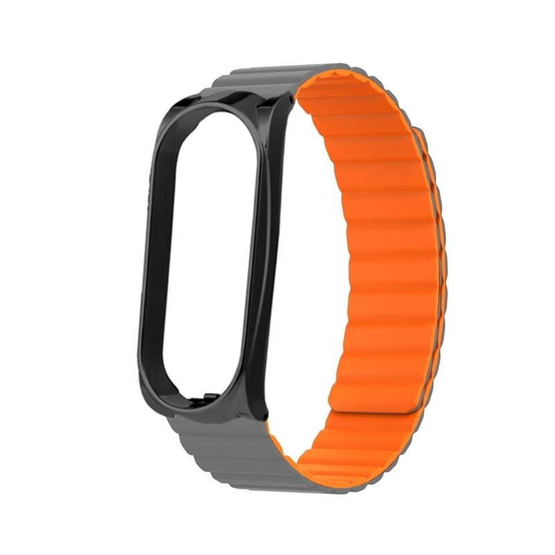 Pulseira de relógio magnética para Xiaomi Mi Band, pulseira Smartwatch, cinto, pulseira de metal, novo, 6, 5