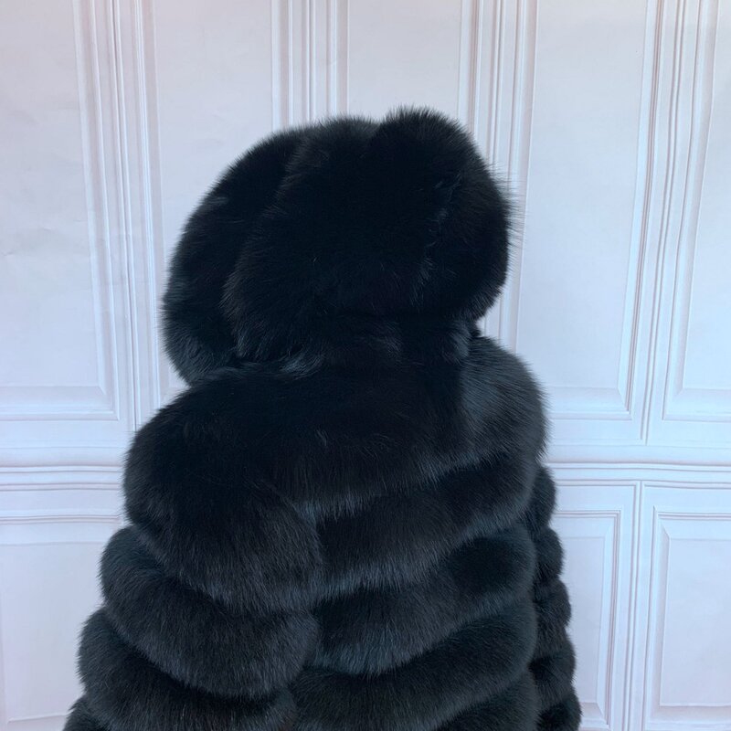 ขนสัตว์จริงผู้หญิง2022 Luxury ฤดูหนาวกับ Hood ขนสุนัขจิ้งจอกธรรมชาติ Jacket HOOD Plus ขนาดหญิงคุณภาพสูงฤดูหนาวแจ็ค