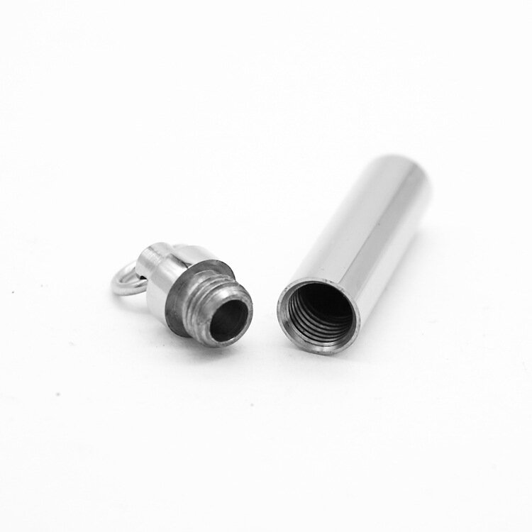 Outdorr EDC Pode Desapertar Liso Cilíndrico Desejando Garrafa Símbolo Paz Tubo Titanium Aço Colar Grande Capacidade Pingente
