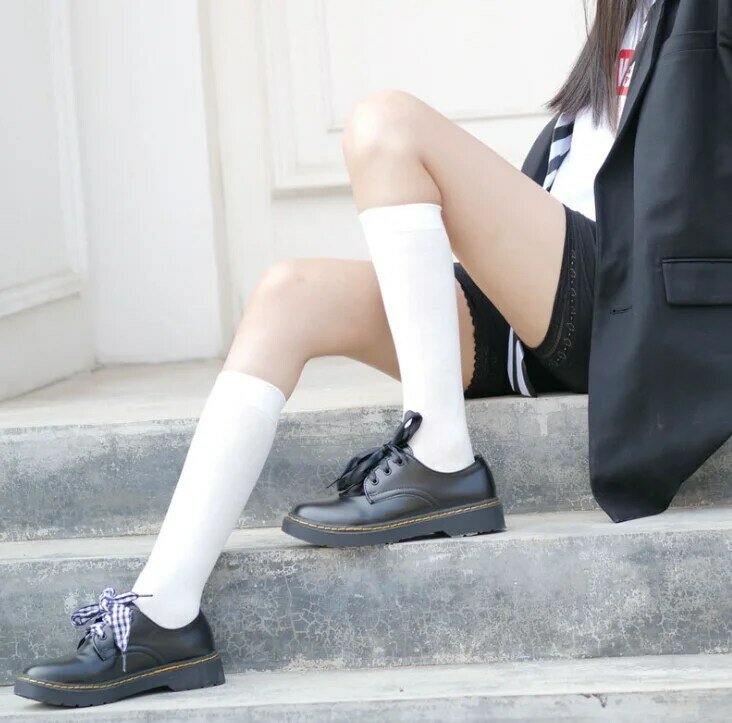 Однотонные ворсовые носки хлопковые носки Детские простые японские носки на осень и зиму