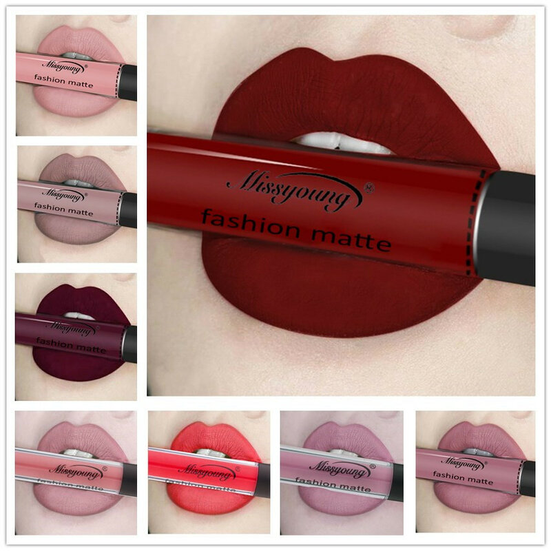 18 color matte lipstick brown lipstick nude color liquid chocolate lipstick lip matte glitter lip gloss