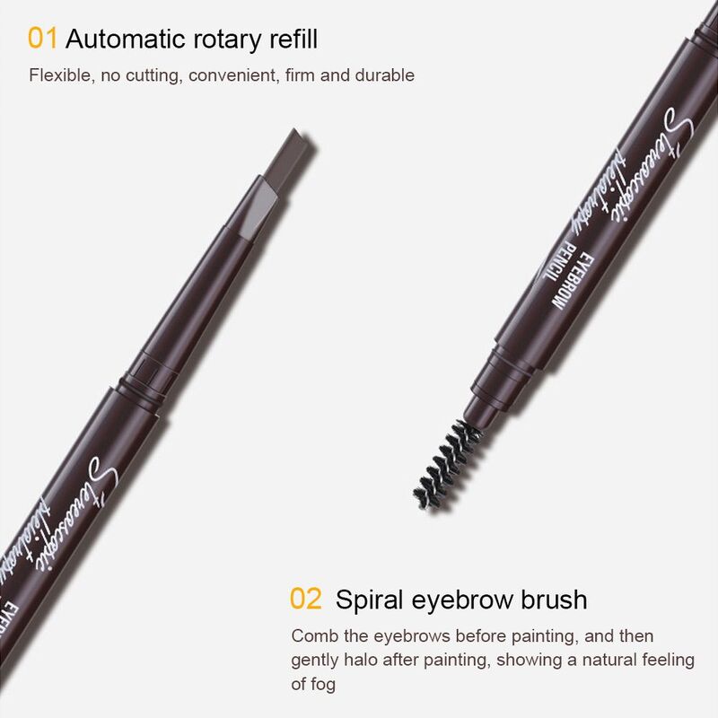 Makeup Tool Triangular Beginners Beauty Eyebrow Pen Double Head Eyebrow Pencil Eyebrow Brush Three-Dimensional
