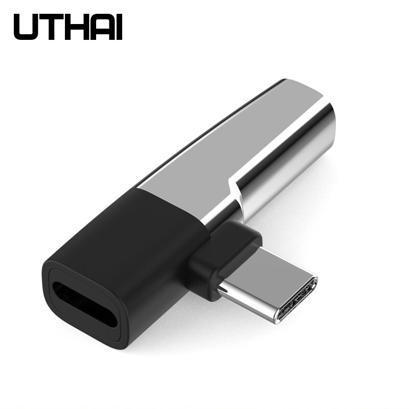 Uthai c61 tipo-c para 3.5mm de carregamento de áudio 2 em 1 adaptador para macbook conversor android carga rápida mini tamanho usb c adaptadores de música