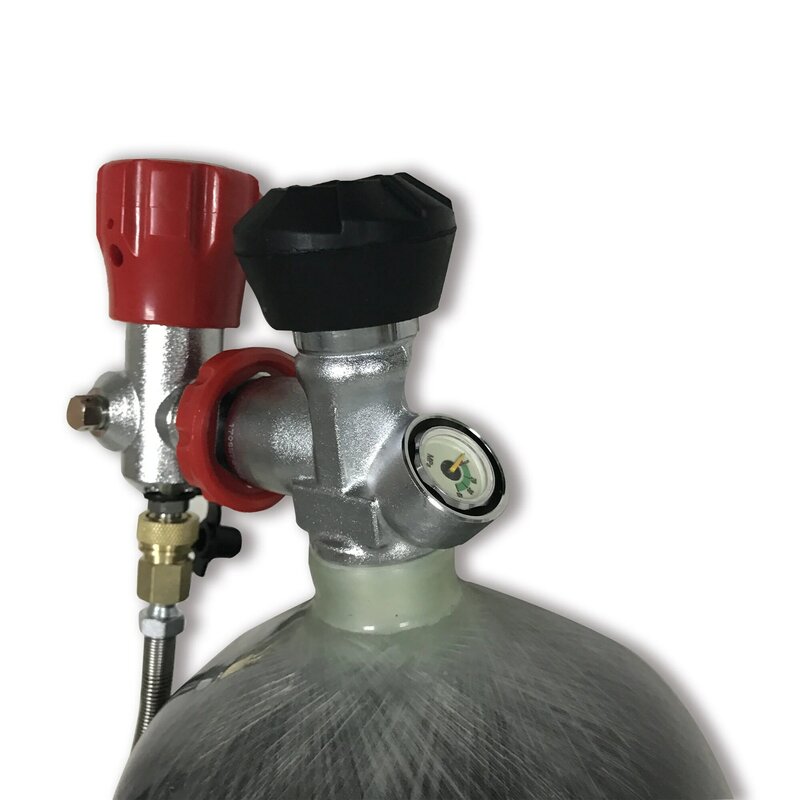 Acecare silinder serat karbon 9L, 4500Psi CE tangki Scuba & katup & stasiun pengisian untuk menyelam komposit silinder Gas