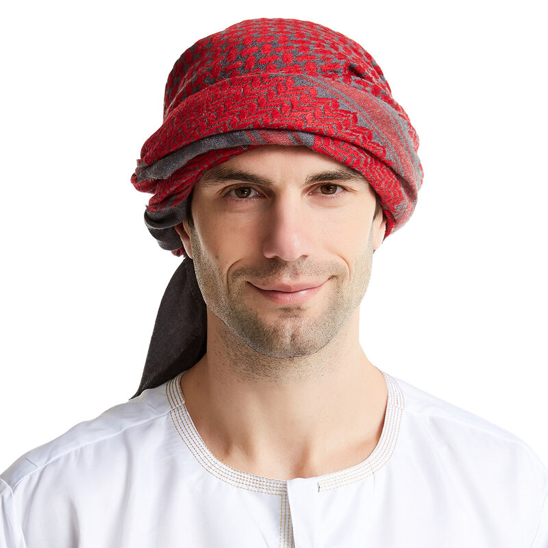 Foulard de sauna islamique pour hommes, Hijab musulman, Moyen-Orient, Arabe, Ramadan, Prière, Costumes traditionnels, Turban, Foulard en laine de haute qualité
